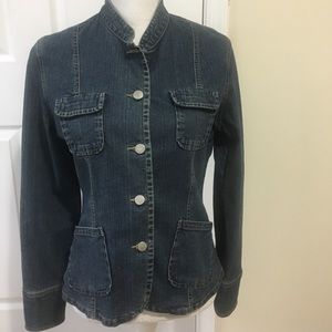 Button down denim jacket.